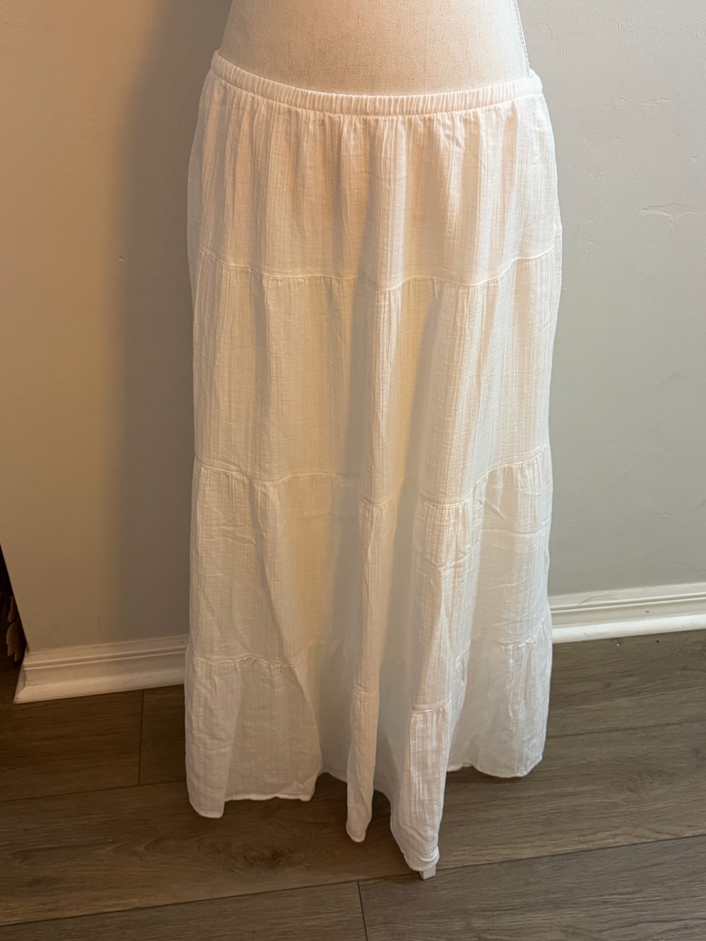 Universal Thread White Tiered Maxi Skirt - Lightweight Cotton